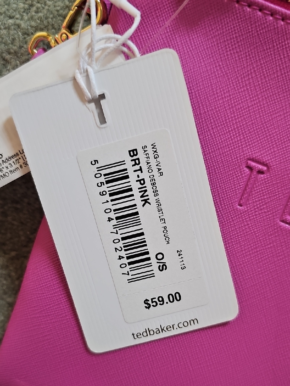 Ted Baker Saffano  Pink Wristlet Pouch - Picture 4 of 6